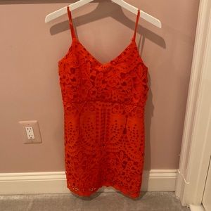 Lulus red lace dress